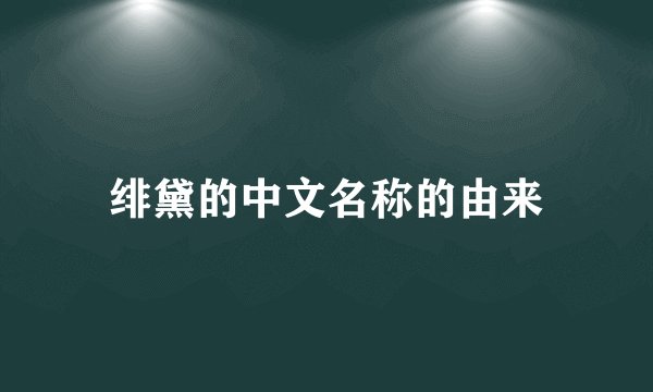 绯黛的中文名称的由来