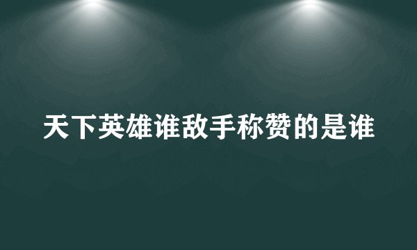 天下英雄谁敌手称赞的是谁