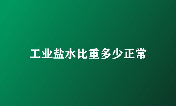 工业盐水比重多少正常