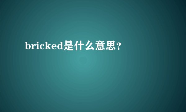 bricked是什么意思？
