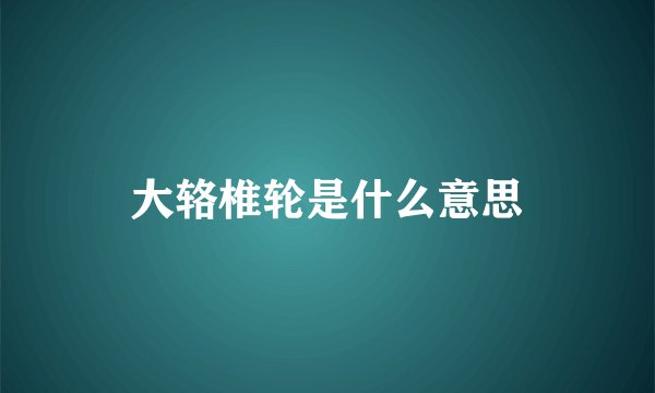 大辂椎轮是什么意思