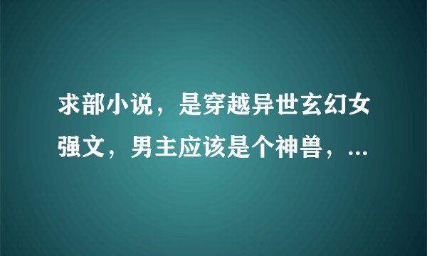 求部小说，是穿越异世玄幻女强文，男主应该是个神兽，女主名字好像是叫风轻尘。