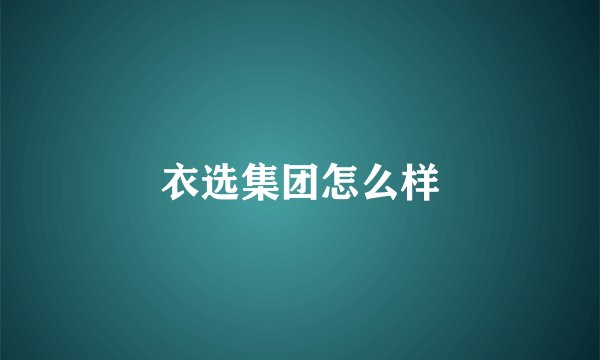 衣选集团怎么样