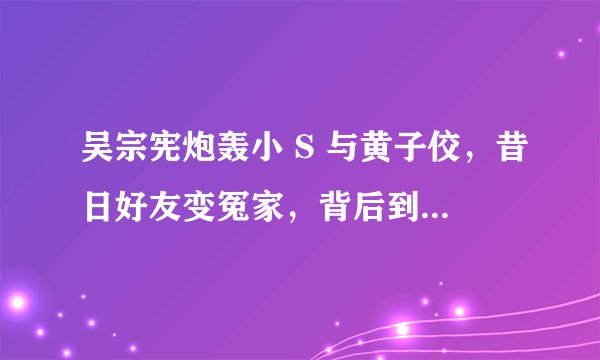 吴宗宪炮轰小 S 与黄子佼，昔日好友变冤家，背后到底有何隐情？
