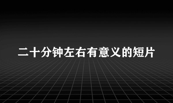 二十分钟左右有意义的短片