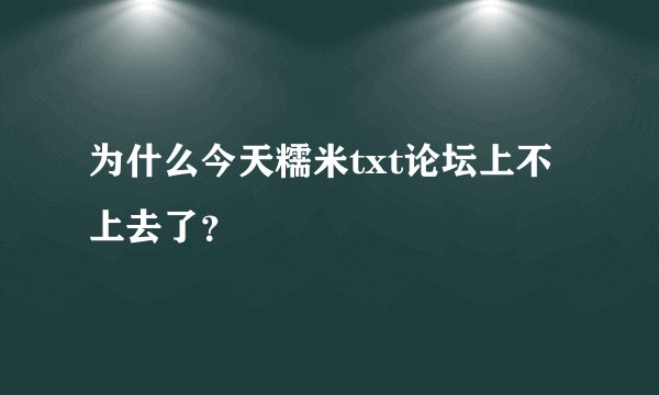 为什么今天糯米txt论坛上不上去了？