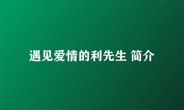 遇见爱情的利先生 简介