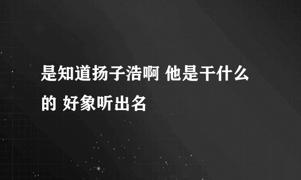 是知道扬子浩啊 他是干什么的 好象听出名