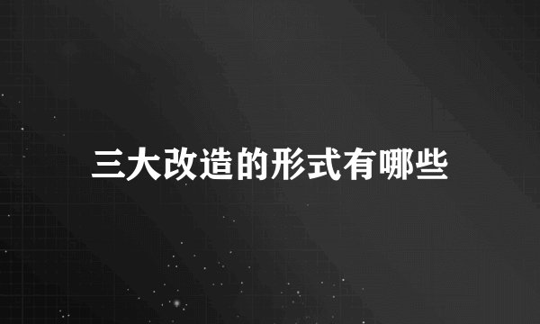 三大改造的形式有哪些