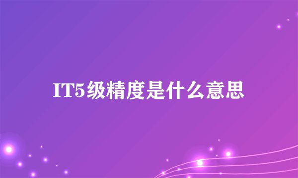 IT5级精度是什么意思