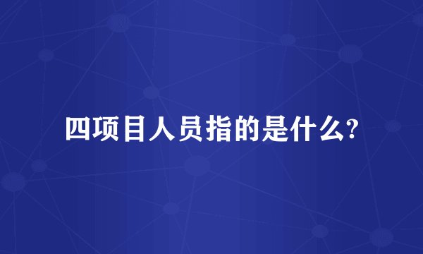 四项目人员指的是什么?