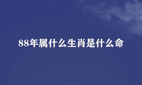 88年属什么生肖是什么命