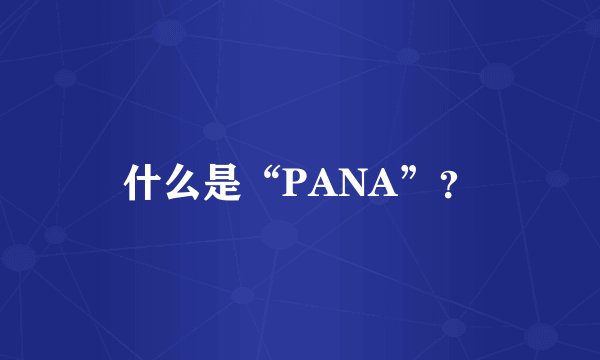 什么是“PANA”？