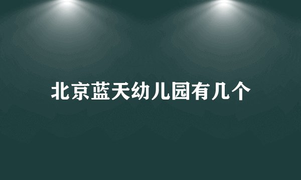 北京蓝天幼儿园有几个