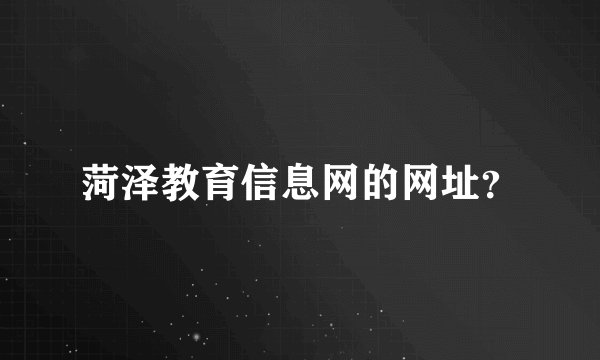 菏泽教育信息网的网址？