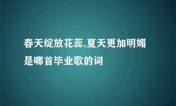 春天绽放花蕊,夏天更加明媚是哪首毕业歌的词