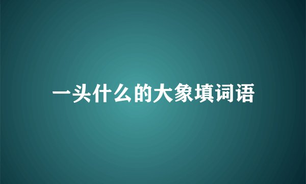 一头什么的大象填词语