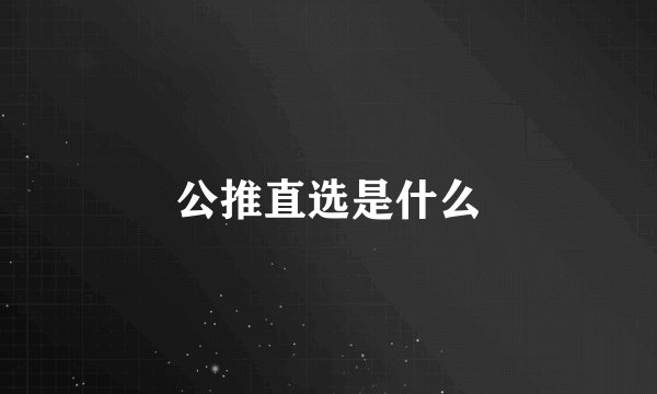 公推直选是什么