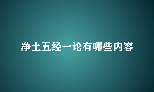 净土五经一论有哪些内容