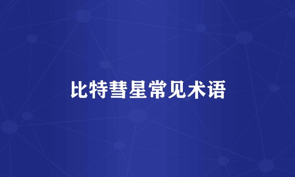 比特彗星常见术语