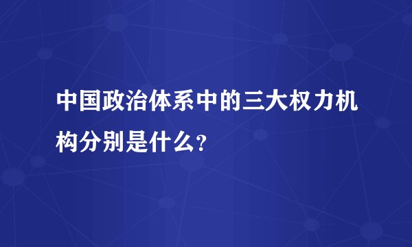 中国政治体系中的三大权力机构分别是什么？