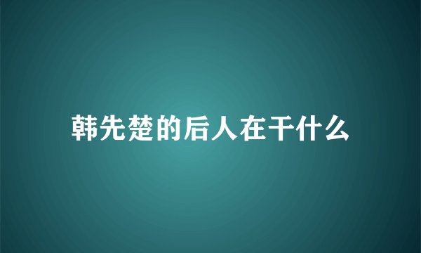 韩先楚的后人在干什么