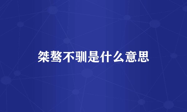 桀骜不驯是什么意思