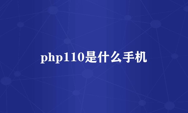 php110是什么手机