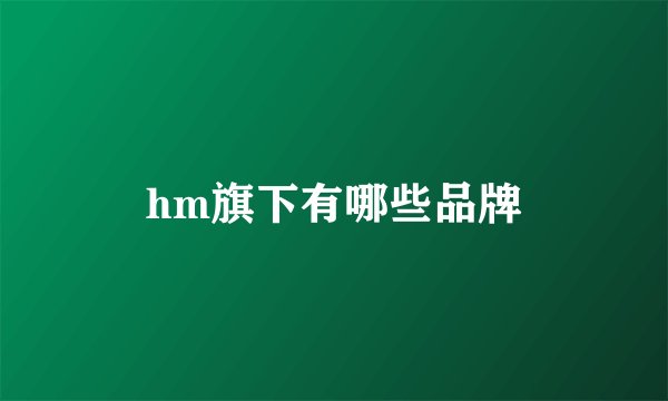 hm旗下有哪些品牌