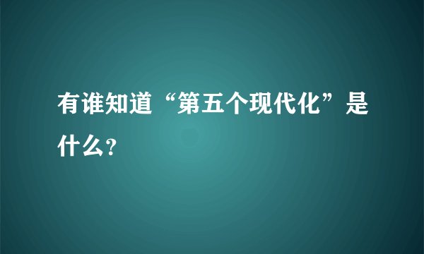 有谁知道“第五个现代化”是什么？