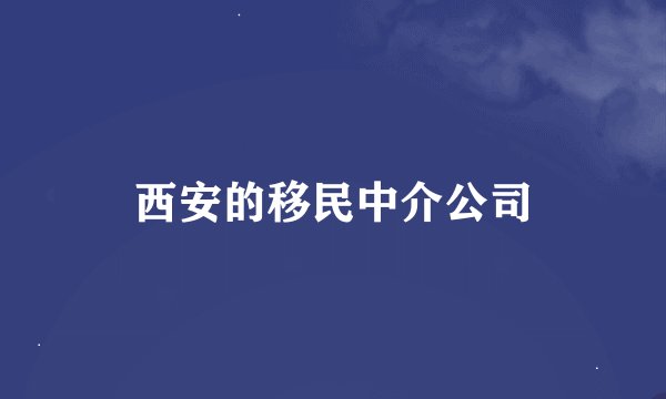 西安的移民中介公司