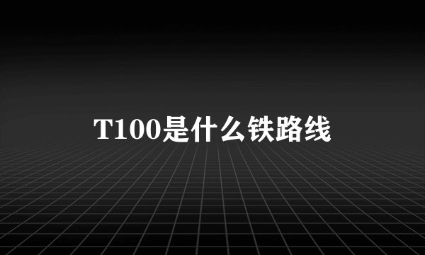 T100是什么铁路线