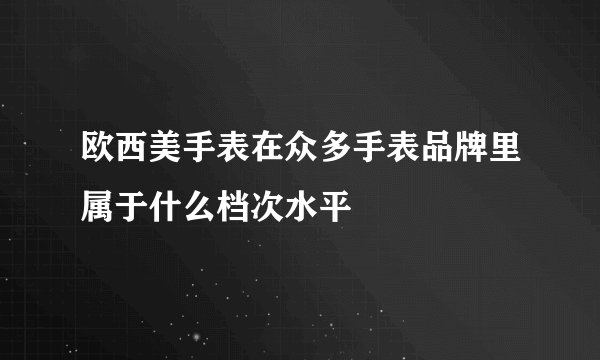 欧西美手表在众多手表品牌里属于什么档次水平