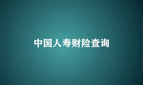 中国人寿财险查询