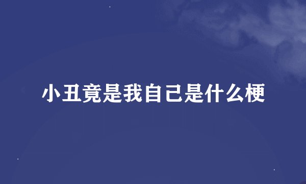 小丑竟是我自己是什么梗