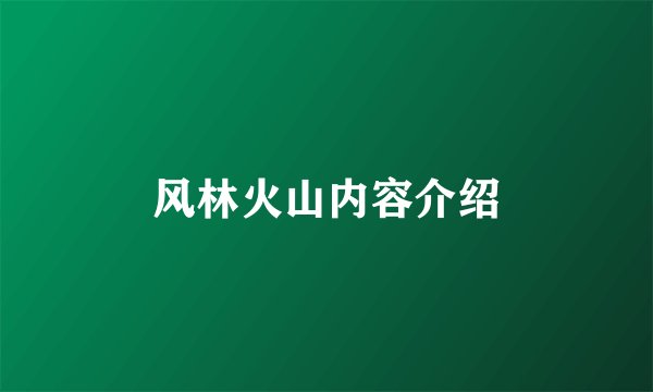 风林火山内容介绍