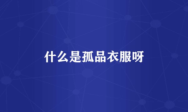 什么是孤品衣服呀