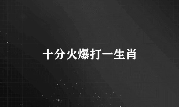 十分火爆打一生肖