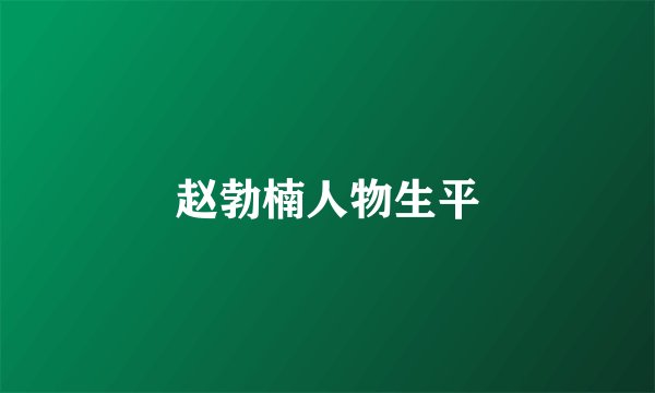 赵勃楠人物生平
