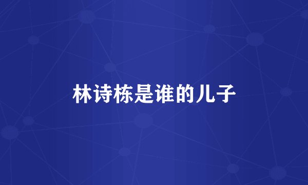 林诗栋是谁的儿子