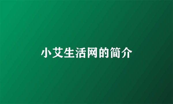 小艾生活网的简介
