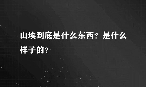 山埃到底是什么东西？是什么样子的？