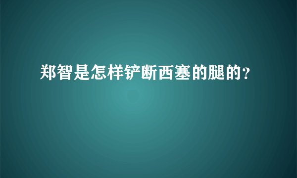 郑智是怎样铲断西塞的腿的？