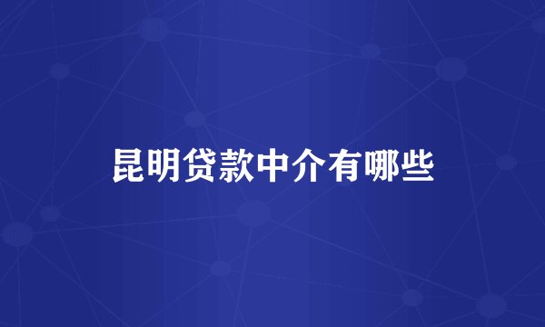 昆明贷款中介有哪些