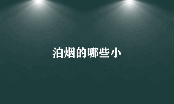 泊烟的哪些小
