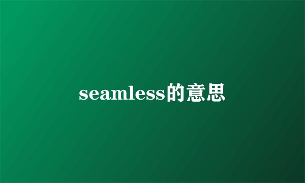 seamless的意思