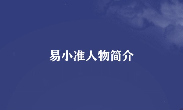 易小准人物简介