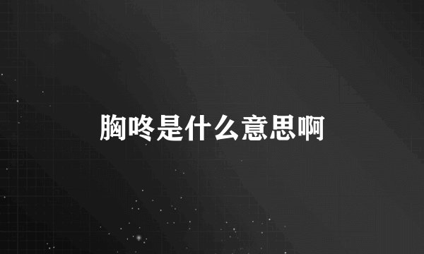 胸咚是什么意思啊