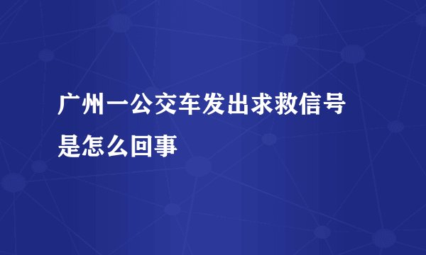 广州一公交车发出求救信号 是怎么回事