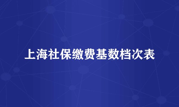 上海社保缴费基数档次表